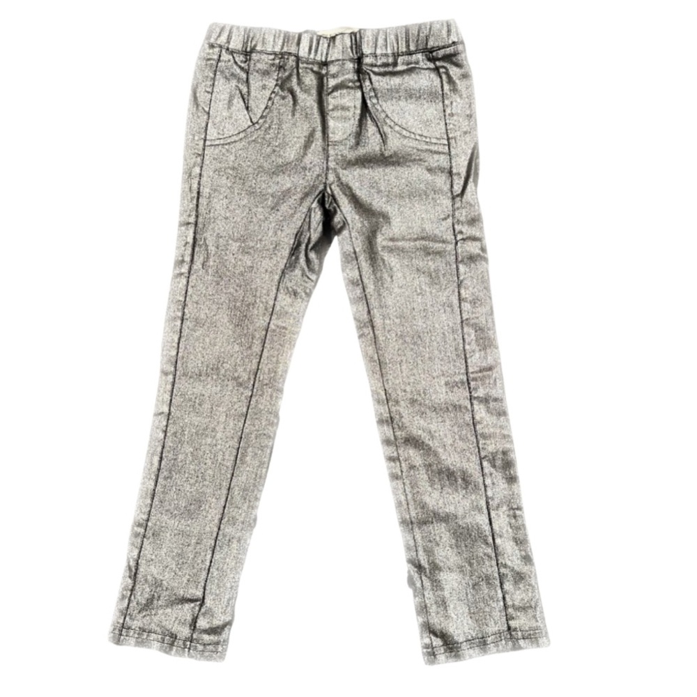 Appaman girls jeggings in dark metallic silver in like new condition size 5